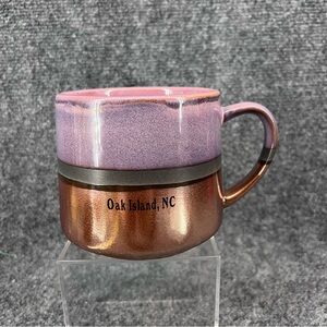 Oak Island North Carolina Purple Pink Copper Souvenir Coffee Drink Mug Cup 20oz